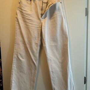 Abercrombie & Fitch 90s Relaxed High Rise Jeans cream stripe